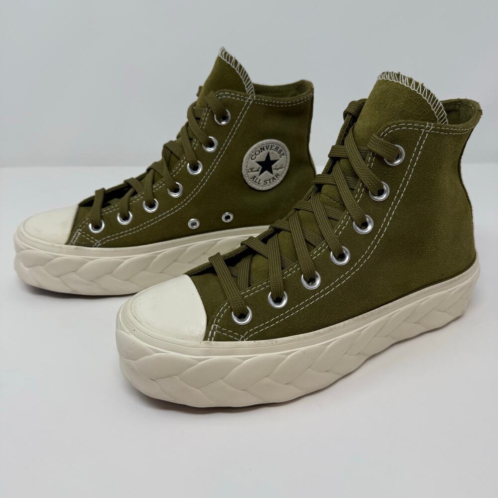Converse Chuck Taylor Sneakers Women's 5.5 Olive Green Lift Cable Hi Lug Sole
